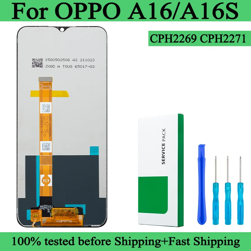 CPH2269 CPH2271 100% New Premium Lcd For OPPO A16 Display Touch Screen Digitizer Panel Assembly For A16S LCD SCREEN WITH FRAME