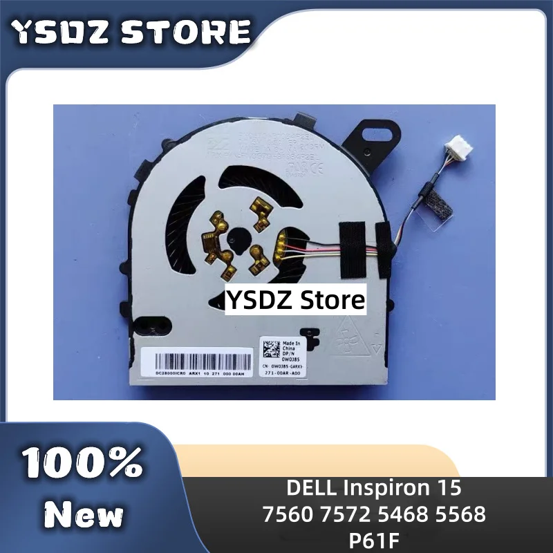 For DELL Inspiron 15 7560 7572 5468 5568 P61F 0W0J85 0W0J86 DC28000ICR0 New Original CPU Cooling Fan Fast Shipping