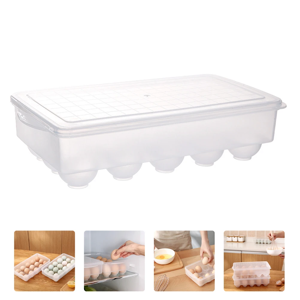 

Storage Box 15 Lattices Clear PP Material Stackable Egg Holder for Refrigerator Slim Design Easy Visibility Plastic Egg