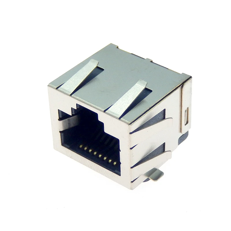 5PCS All copper Rj45 socket without light strip shield with shrapnel 8P8C network interface Ethernet PCB female seat patch