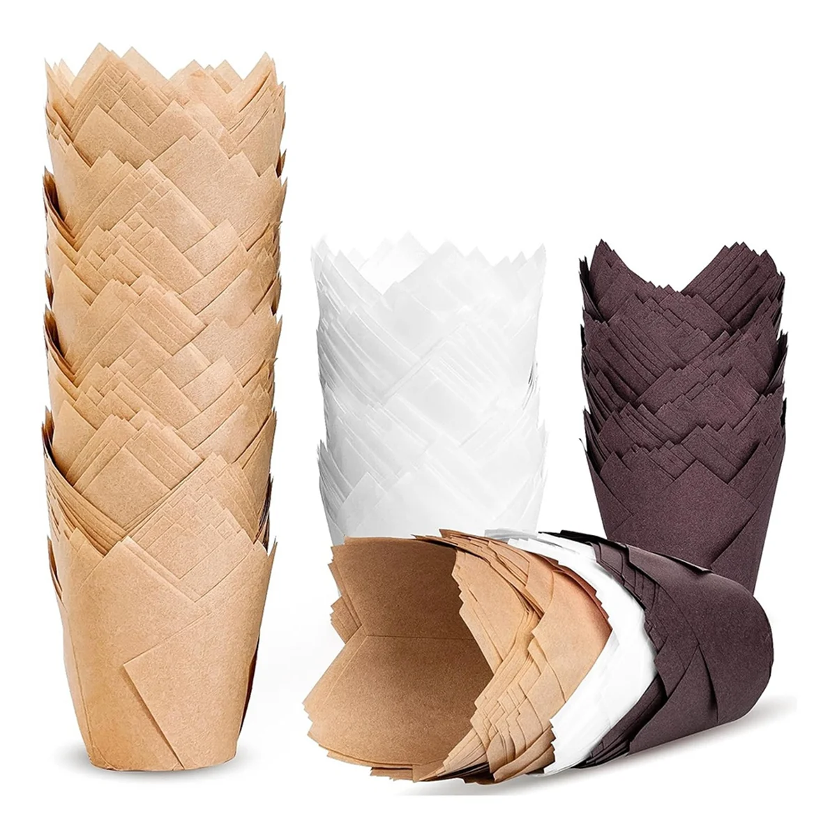 

200pcs Tulip Cupcake Liners, Muffin Liners Holders for Baking Cups, Greaseproof Cupcake Wrappers for , Christmas