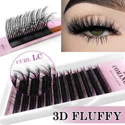 CoMango 3D Camellia Multi-layer Lash Extension LC/LD Curl Matte Black High-retention Lashes Wispy Volume Blooming Bouquet Lash