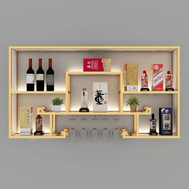 

Modern Home Wine Glass Holder Hanging Wall Living Room Wine Rack Champagne Storage Estante De Vino Moderno Bar Decoration