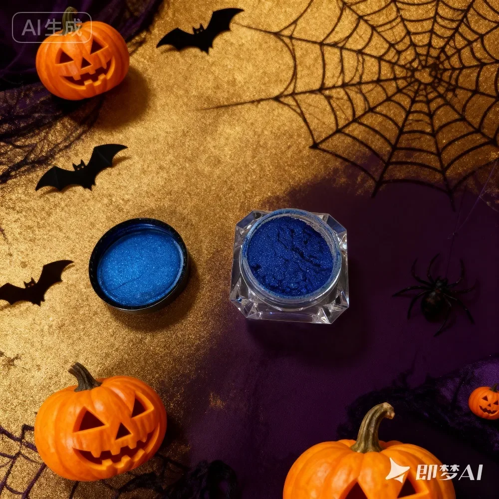 TWOMODESingle Color DARK Blue Eyeshadow Powder, High Pigmentation Smudgeproof Blend Essential Eye Makeup for Halloween Party, 3G