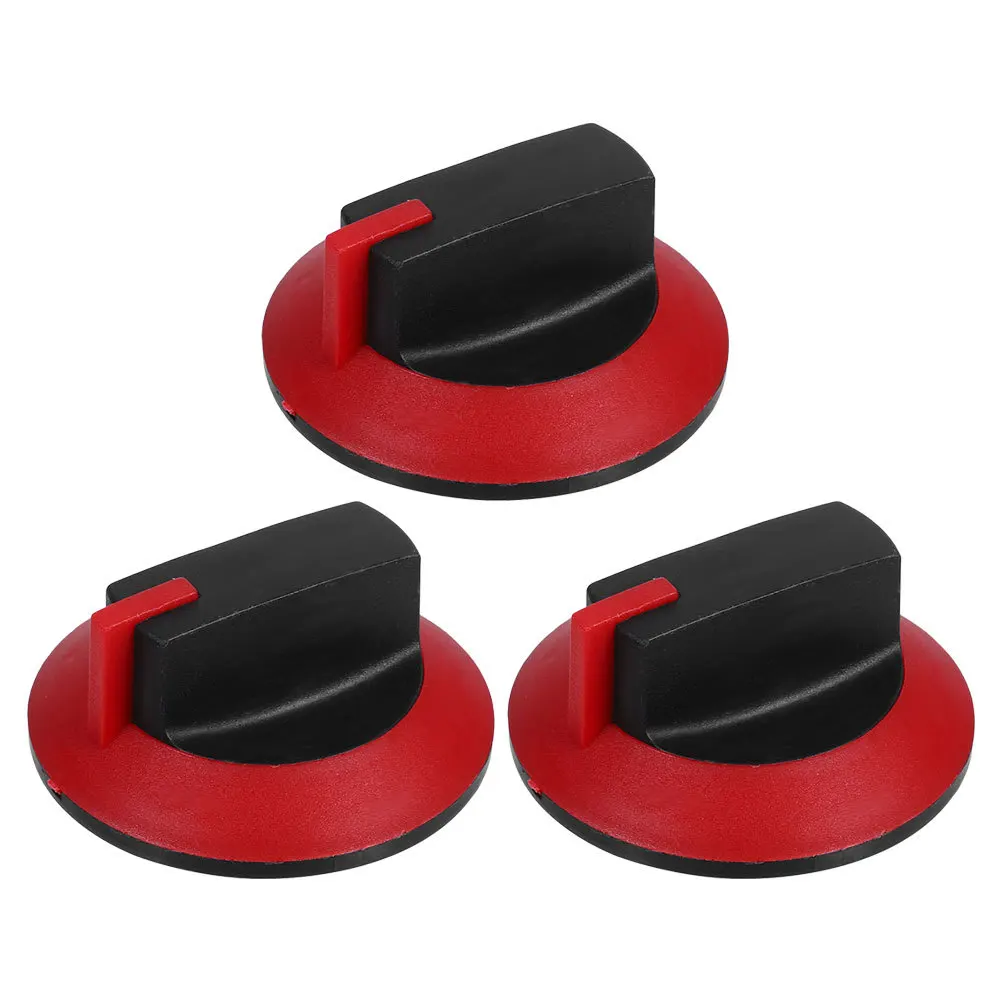 

3pcs Red Round Plastic Gas Stove Control Knob Universal Replacement For Oven Burner Switch Durable Abs Flame Adjustment Safety