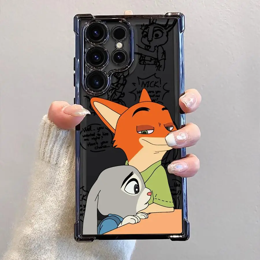 Disney Zootopia Judy Nick Soft Phone Cover Case for Samsung Galaxy S21 Plus S23 S25 Edge S20 FE S22 Ultra S24