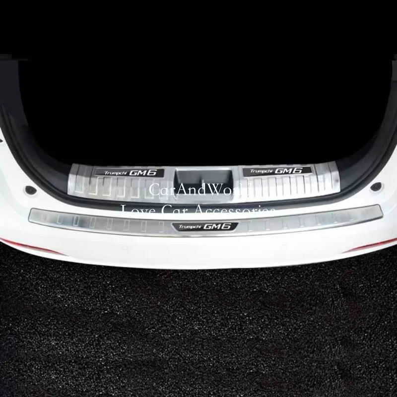 For GAC GM6 M6 2019-2024 Stainless Rear Trunks Tail Door Sill Plate Bumper Protective Cover Tailgate Guard Trims Car Accessories