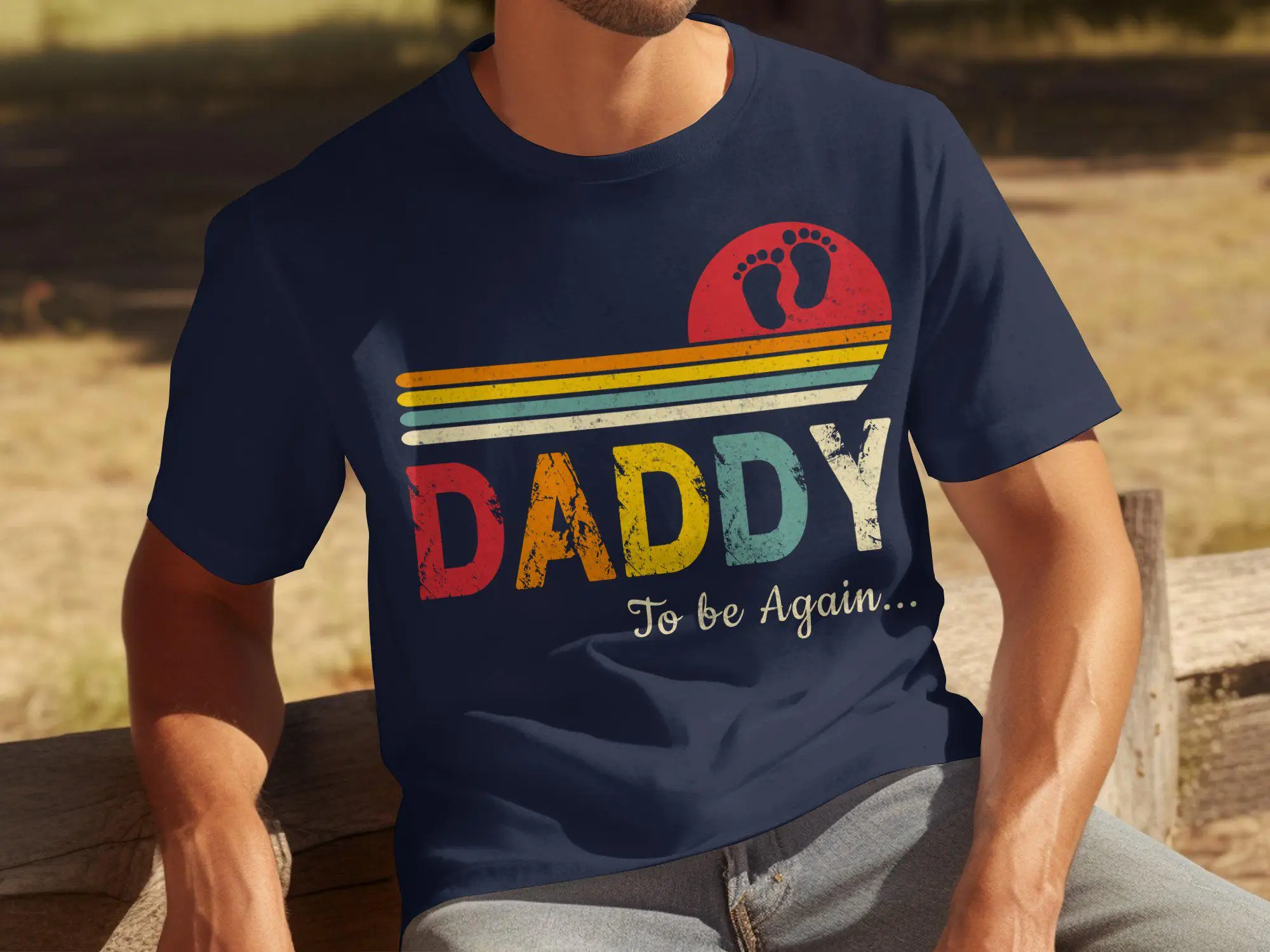 Daddy To Be Again Men's T-shirt Summer Casual Short-sleeved Top Cotton Sportswear Harajuku Pullover Round-neck Fashion Tracksuit