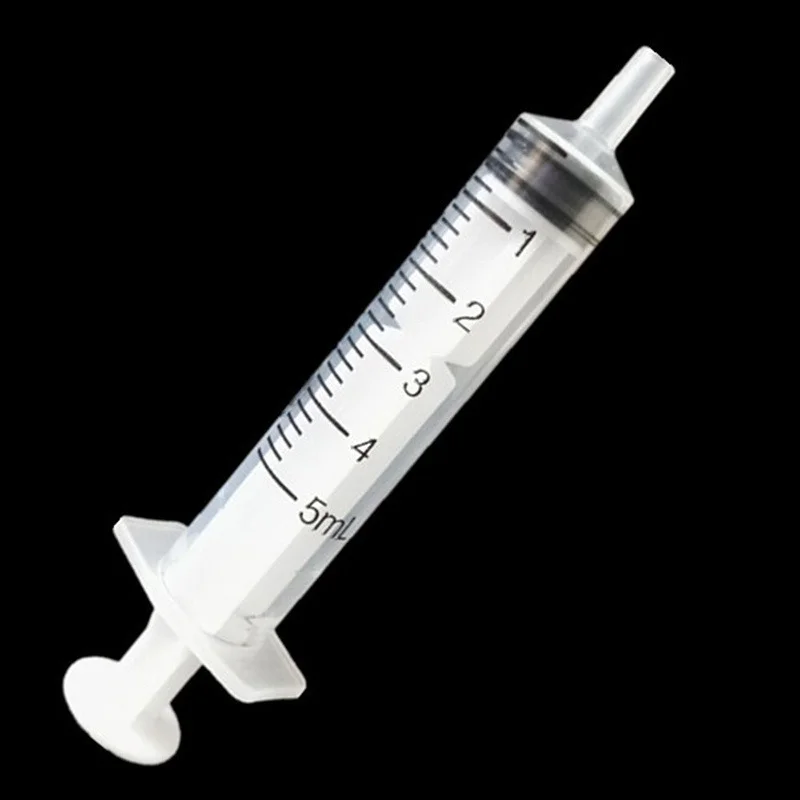 10x Disposable Plastic 5ml Injector Syringe No Needle for Lab Nutrient Measuring Small Pet Food Feeder (Without needle)