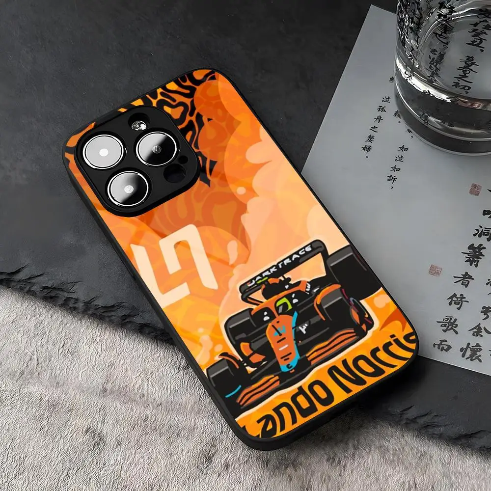 F1 Formula 1 Lando Norris Phone Case For iPhone 15 13 14 16 12 11 Pro XS Max Plus Mini X XR SE2020 Tempered Glass Coque