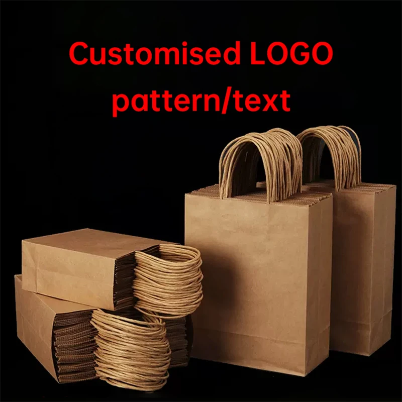 Custom kraft paper bag handbag milk tea takeaway bag clothing store bag bag small gift bag logo