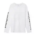 

Anti-popular Loose-fit Round Neck Printed White T-shirt Long Sleeves for Women Trendy Base Layer Top