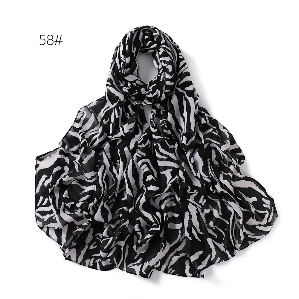 Pañuelo para la cabeza de gasa para mujer musulmana, chal de alta calidad, diadema femenina, Hijab con estampado Floral, estolas de cuatro LEDs