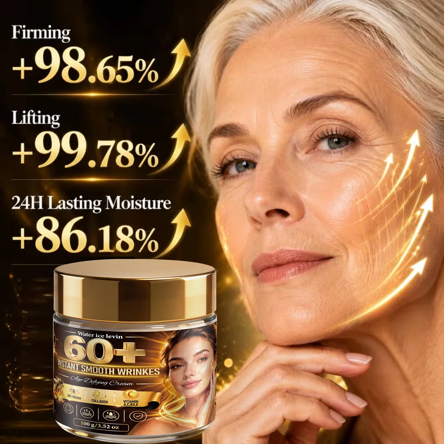 Anti Aging Face Cream with Collagen & Bee Venom – Firming Moisturizer with Hyaluronic Acid & Niacinamide – 100g