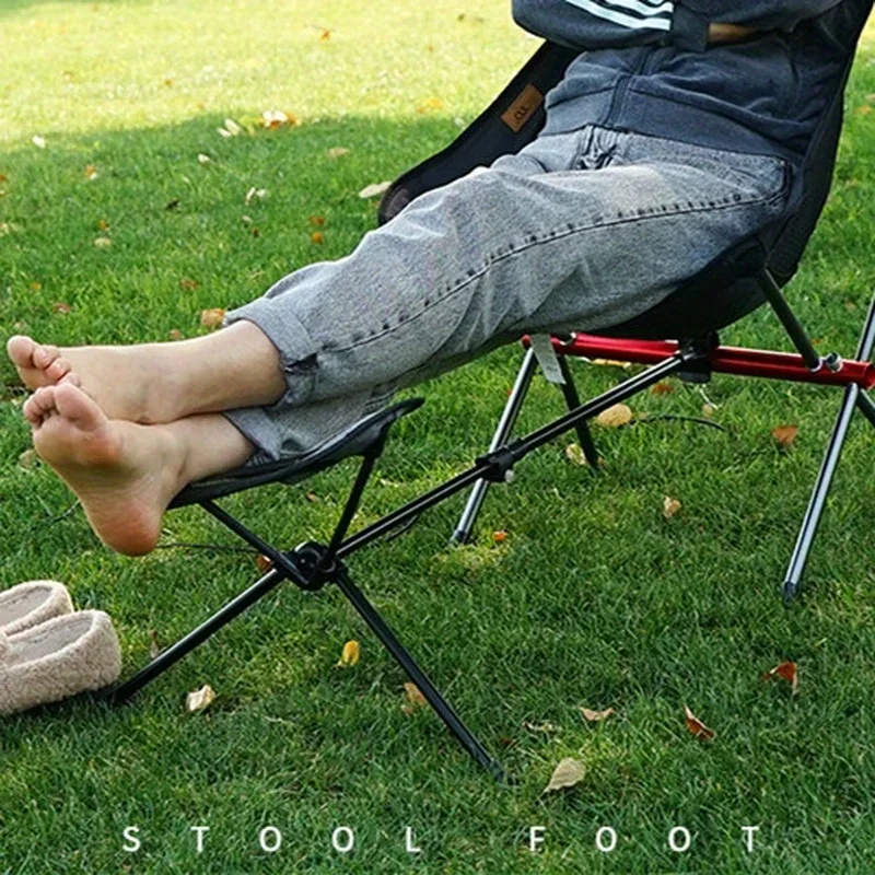 Fishing Outdoor BBQ Camping Chair Foot Recliner Foot Rest Portable Stool Collapsible Footstool for Camping Beach Chair Folding