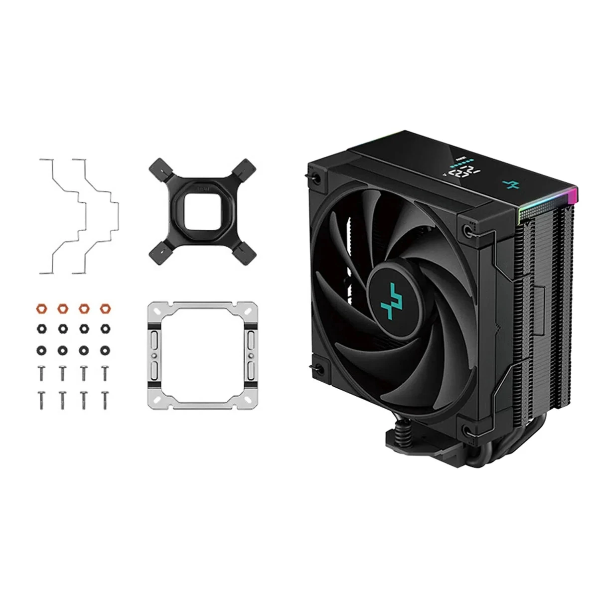 B-M DEEPCOOL AK400 Вентилятор охлаждения процессора Радиатор Цифровой дисплей для LGA1700/1200 115X Черный