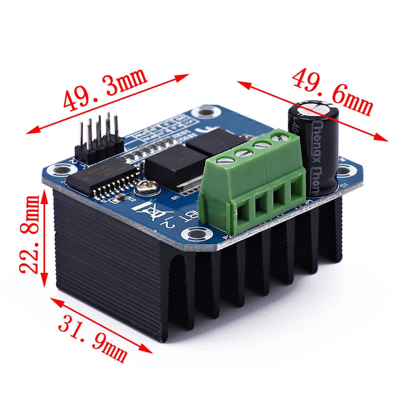 H-Bridge High-Power Motor Driver Module, DIY carro inteligente, diagnóstico atual para Arduino, duplo BTS7960, 43A, 1Pc