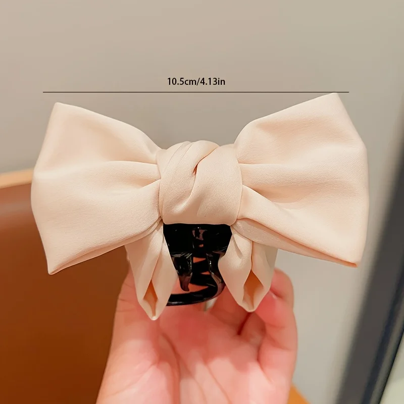 3er-Set glatte Satin-Haarschleifen-Clips, große, feste Scheiben-Haarspangen für Damen, für den Alltag, Dating, temperamentvolles Haar-Accessoire, Haarbündel-Haarschmuck – Detail 4