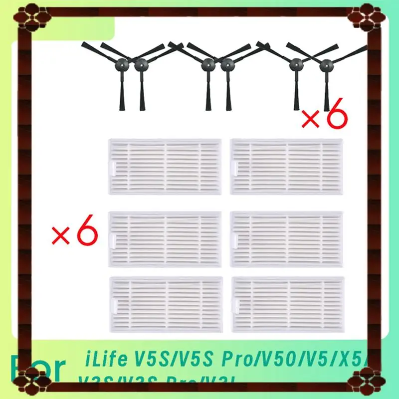 24-Hour Delivery For Ilife V5S/V5S Pro/V50/V5/X5/V3S/V3S Pro/V3L Vacuum Cleaner Accessories Side Brush HEPA Filter