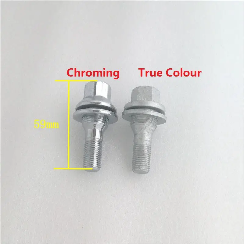 M12 x 1.25 59MM Bolt For Peugeot 1007 206 207 307 308 406 407 607 Citroen C5 C4L Wheel Bolts Screws Tires Tyre Screw Flat Seat