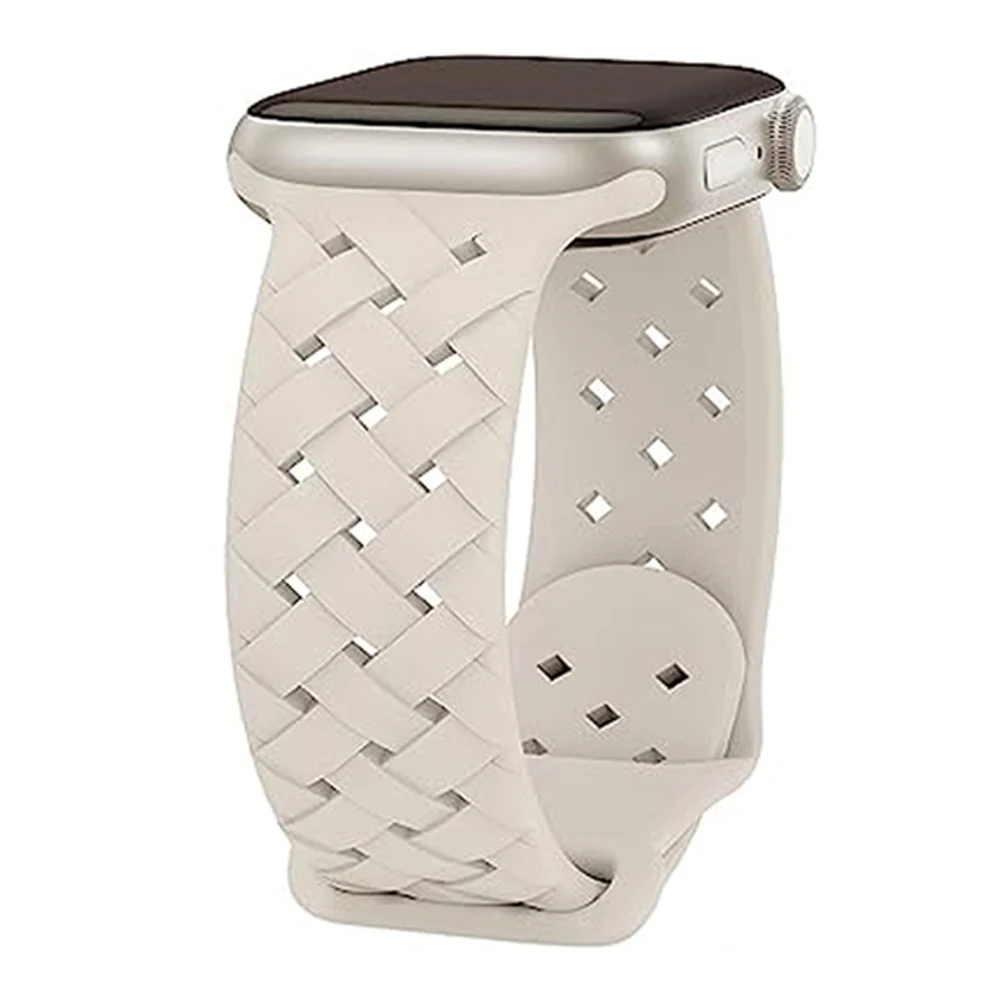 Band für Apple Watch Correa 44mm 45mm 40mm 49mm 41mm 42mm geflochtenes Silikon armband iwatch Serie 8 9 7 se 3 4 5 6 ultra 2 Armband