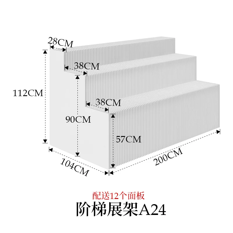 3M Folding Portable Multi Layer Removable White Organ Paper Display Stand Exhibition handbag shoes Pendants Riser Showcase