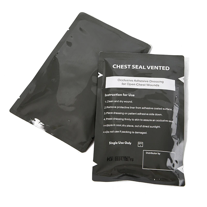 

3 Holes Medical Chest Seal Vented Chest Seal Outdoor Emergency Medical Treatment First Aid Tools Drop Shipping