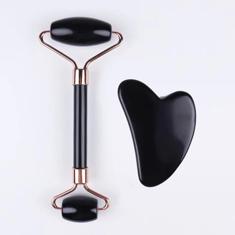 2pcs/ Gua sha massage tool set, gua sha board with double-headed rollers, facial board with face lifting gua sha device