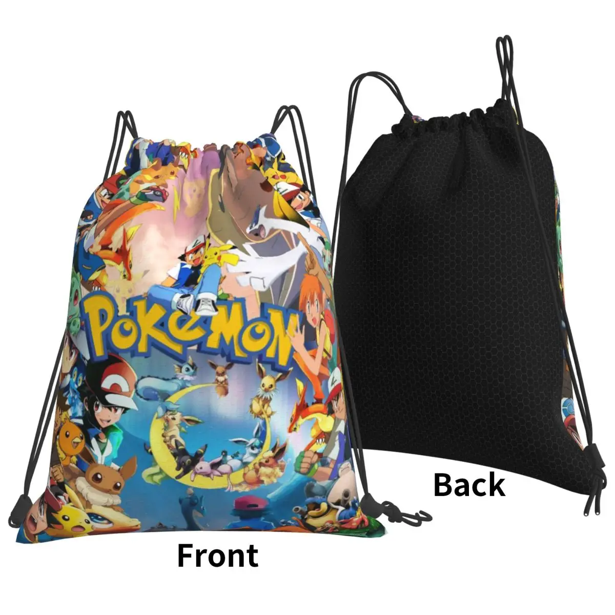 Drawstring bag Storage Portable Handbags Pokemon Grocery Shopping Shoulder bags foldable Travel Bag