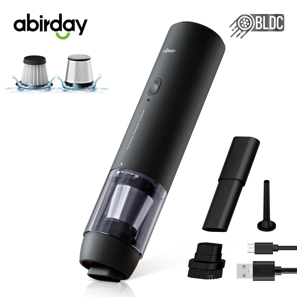 ABIRDAY Cordless Handheld Vacuum Cleaner for Laptop & Car,Portable & Multifunctional,USB Rechargeable,Strong Suction,Brushless