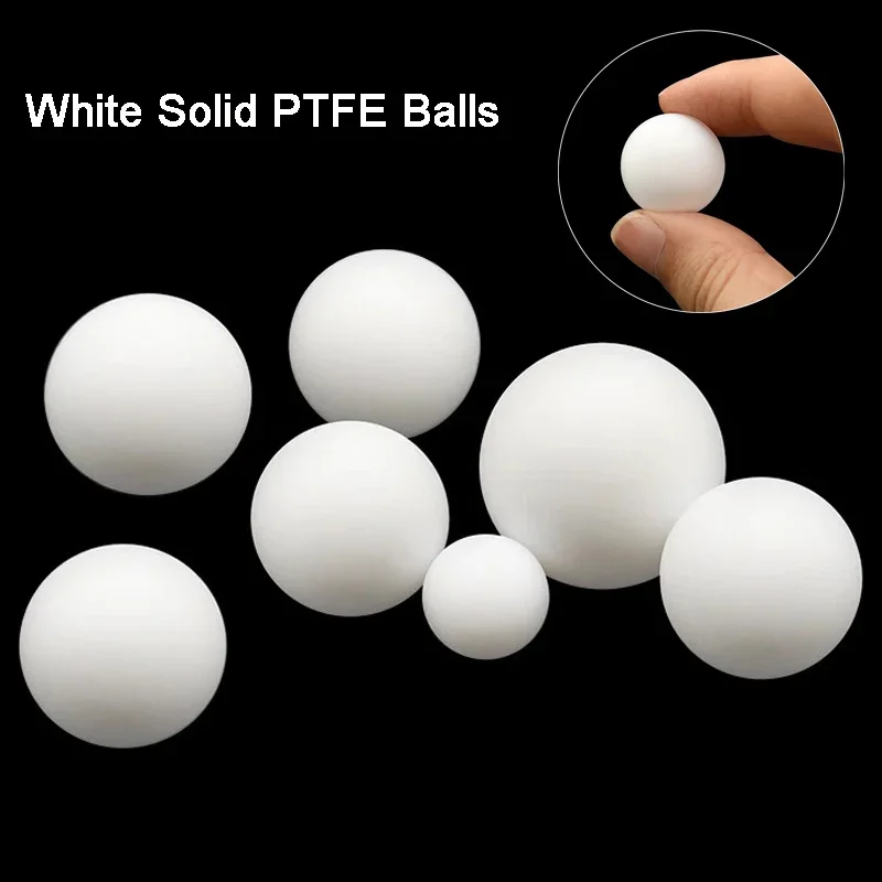 

PTFE Balls White Solid F4 Plastic Ball Rolling Bead Corrosion Resistance Insulation Bearings Sealing Ball Diameter 1-70mm