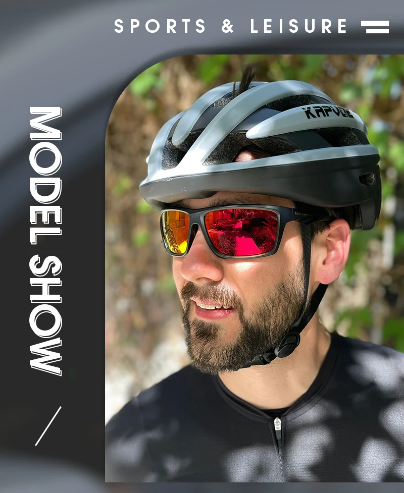 Kapvoe Polarisierte Sonnenbrille, Modische Outdoor-Sportbrille, UV400-Schutz, Camping- und Angelbrille, Wander- und Laufbrille für Männer, Radfahrbrille – Detail 1