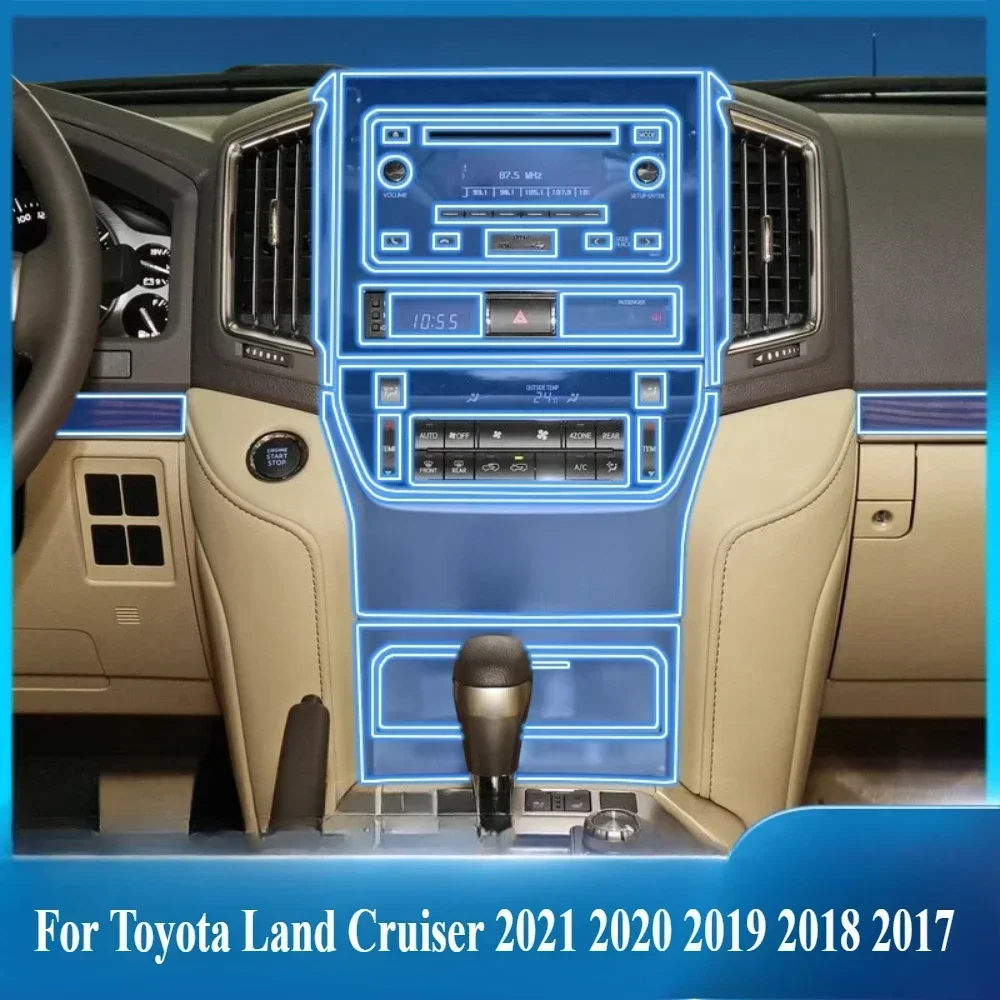 

Защитная пленка для Toyota Land Cruiser 2021-2017, аксессуары для интерьера, прозрачная панель шестерни из ТПУ, навигационная центральная консоль PPF