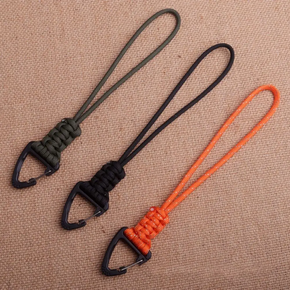 

Triangle Buckle Paracord Keychain High Strength Anti-lost Braided Woven Keychain 20cm Wear-resistant Parachute Cord Carabiner