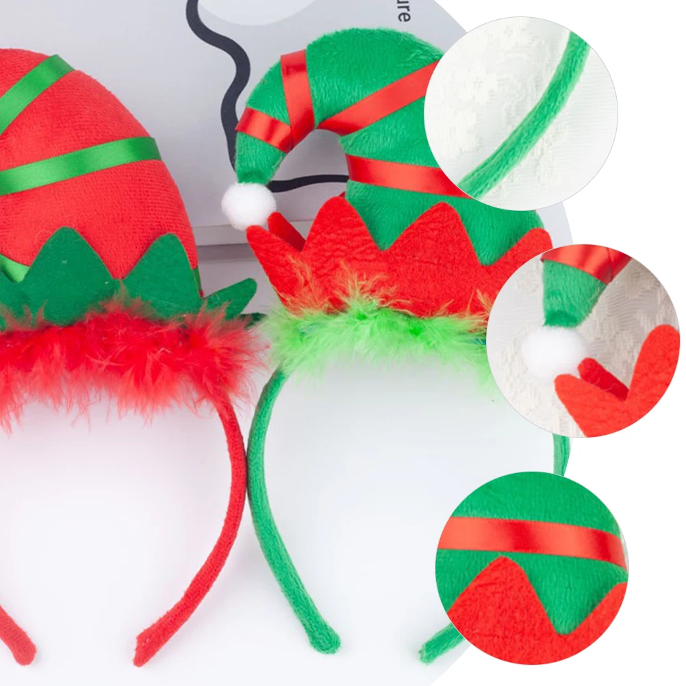 

Headpiece Christmas Hat Headband Elf Hats Ear Holiday Hair Bands Headbands
