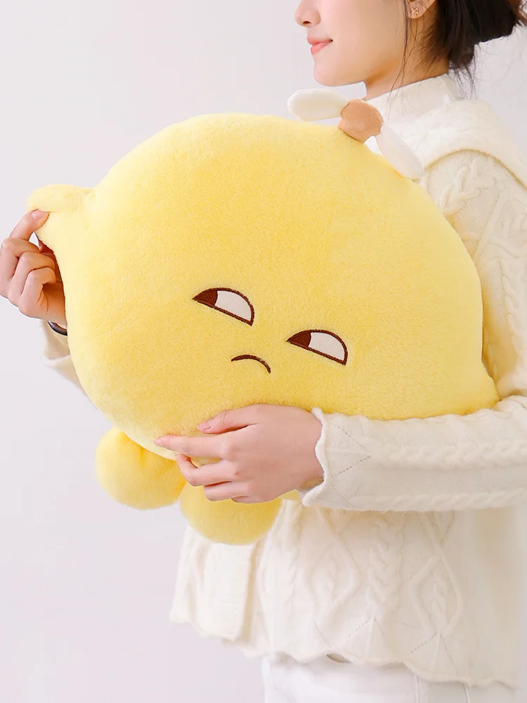 漫画かわいい卵黄の主ぬいぐるみ人形枕絵文字パック人形レモンの主ぬいぐるみおもちゃ枕ウエストクッション