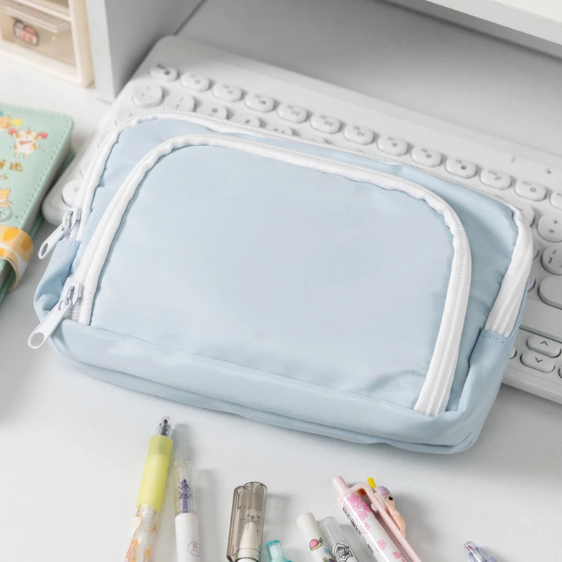 Pencil Case Large Capacity Pencil Pouch Cosmetic Bags Portable Gift For Office School Girl Boy Office Storage Supplies