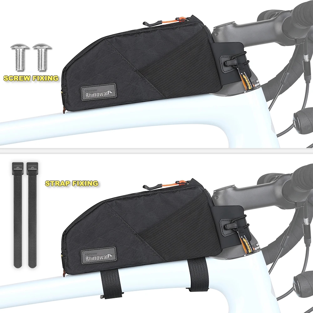 AliExpress Rhinowalk Bike Top Tube Bag Water-Resistant Bicycle Frame Pack Screw Or Strap Fixing For Mtb&Road Bike Won't Touch Leg Luggage