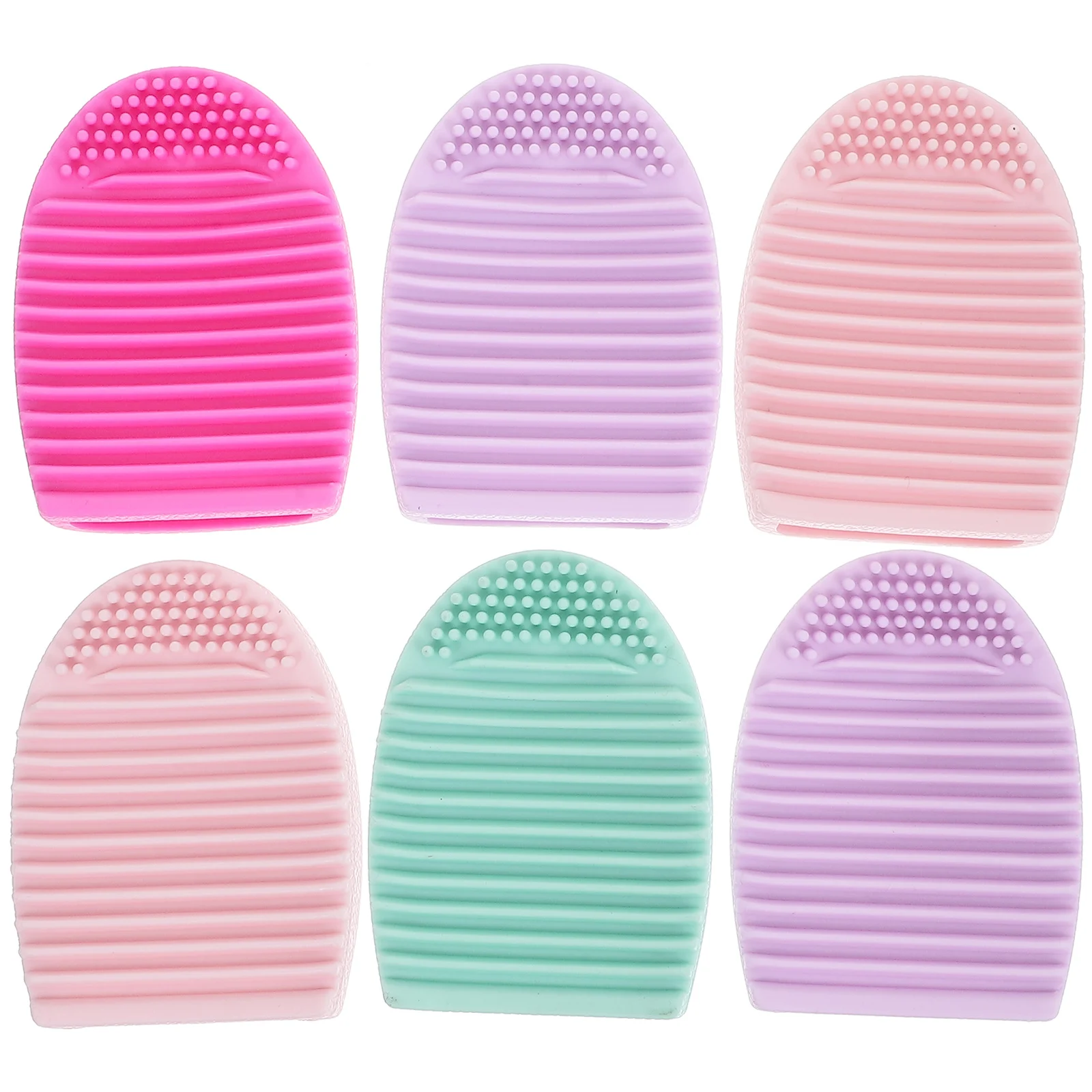 

6Pcs Silicone Makeup Brush Cleaner Mat Mixed Color Thoroughly Cleans Durable Reusable Beauty Tool Beauty Cleaner