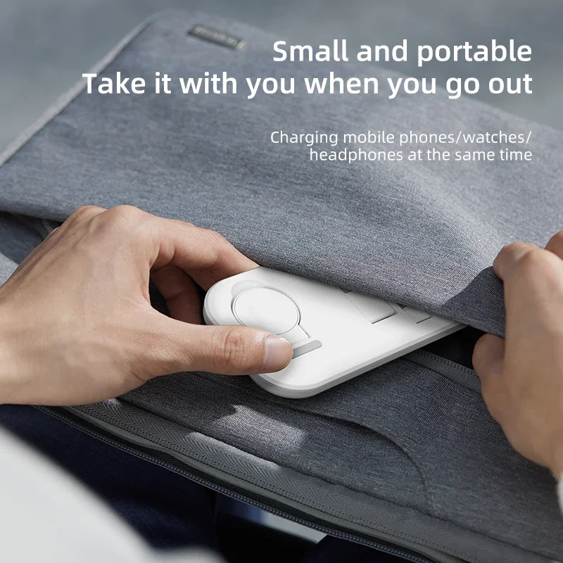 Foldable 3 in 1 Wireless Charger Pad For Galaxy Watch 7 6 5 Active 3/4 Samsung S20 S21 Earbuds Type C Fast Charging Station Dock