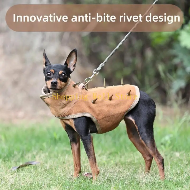 

KX4B Защитный жилет для домашних животных, устойчивый к атмосферным воздействиям тканевый жилет с шипами для приключений