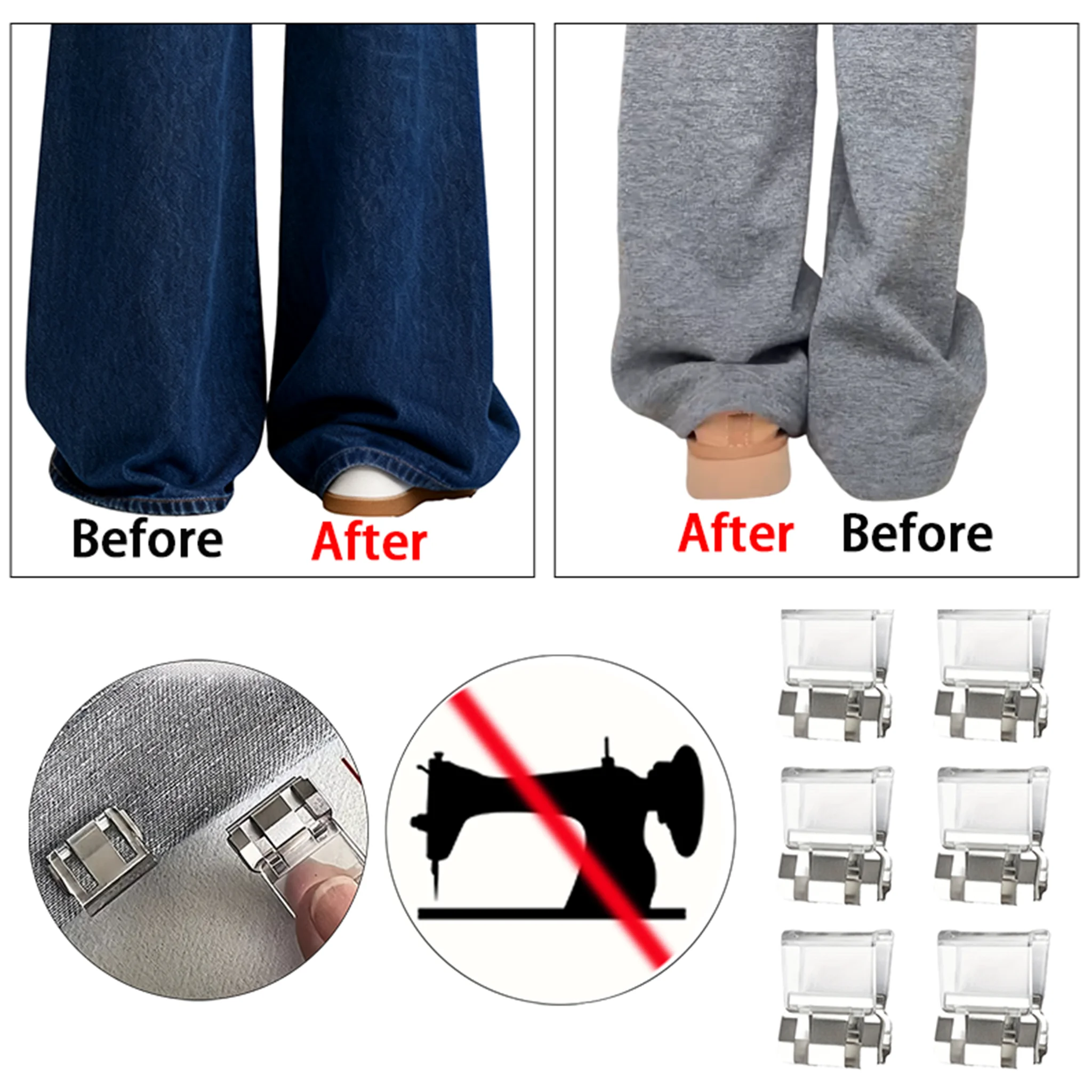 1-20 Stück Rutschfeste Hosenkanten-Clips, Schnellverschluss für Saum, Versteckter Saumversteller, für Hosenkanten-Fixierung, DIY-Bastelzubehör