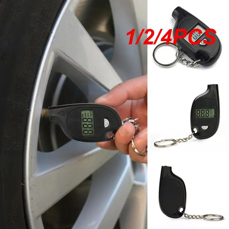 1/2/4PCS Car Tire Pressure Monitor Auto Digital Portable Tyre Air Meter Gauge Manometer Barometers Tool LCD Display Adapter With