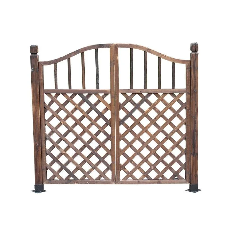

Carbonized wood fence grid, outdoor preservative wood courtyard, single gate fence