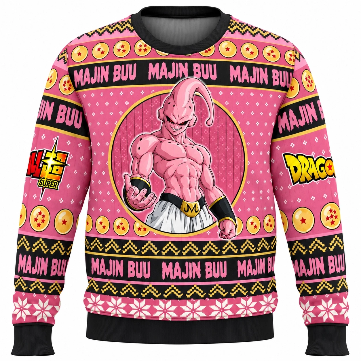 Dragon Ball Anime Majin Buu Christmas Ugly Sweater Kids Adult Comfortable Y2K Round-neck Sweatshirt Family Matching Clothing