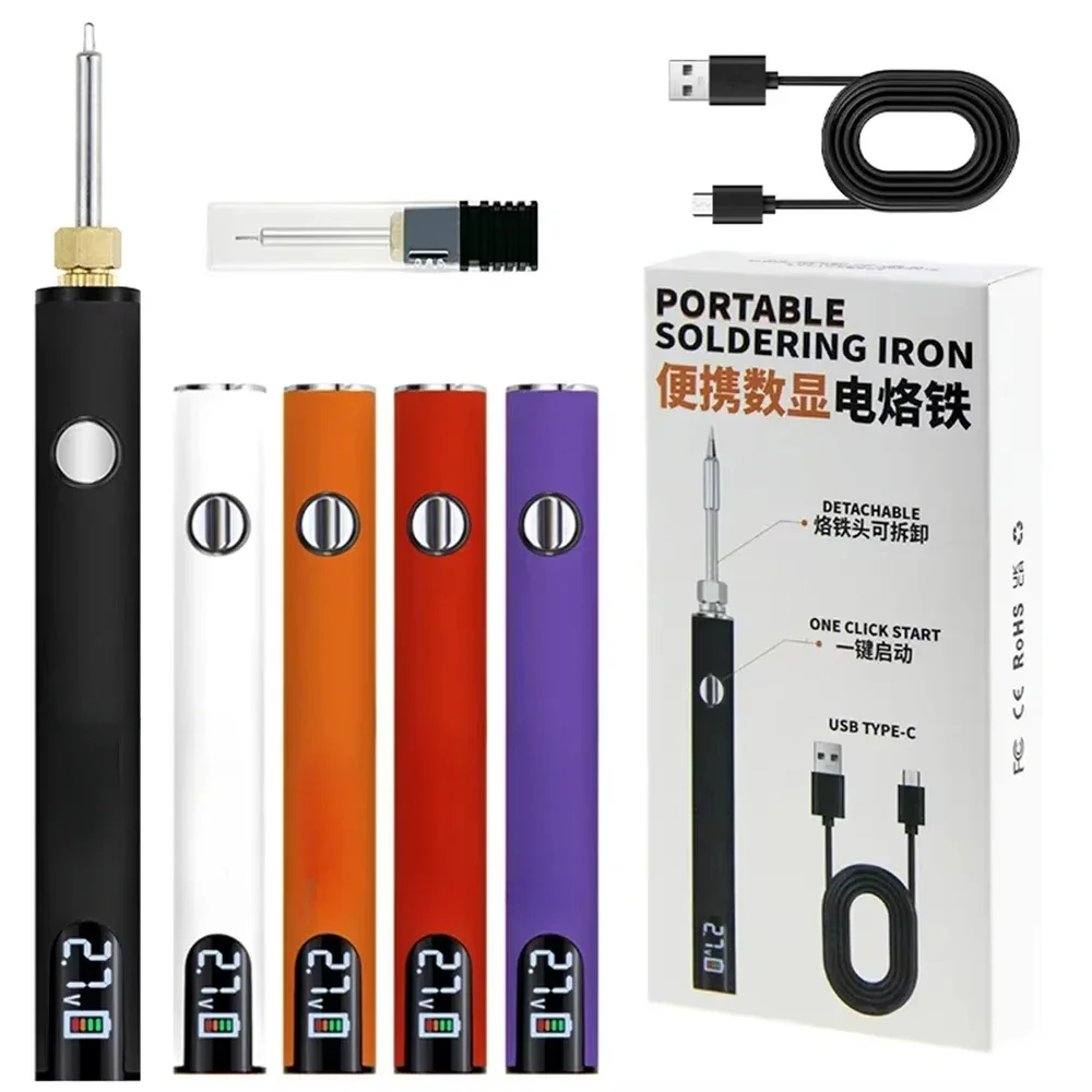 

Smart Soldering Iron Kit 510 Adjustable Temperature USB Powered Portable for Electronics Repair and DIY Projects
