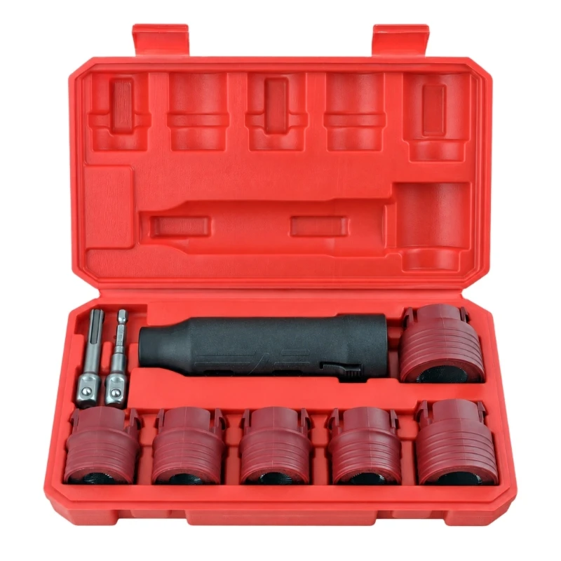 Wheel Bolt Rust Cleaning Set with Zinc-Plated Steel Wire Brush Head for Recessed Bolt Areas, 9-Piece Kits in Molded high quality