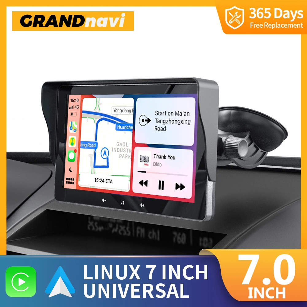 Grandnavi Auto Carplay Universal 7inch Car Radio Wireless Android  Bluetooth Touch Screen For VW Nissan Toyota