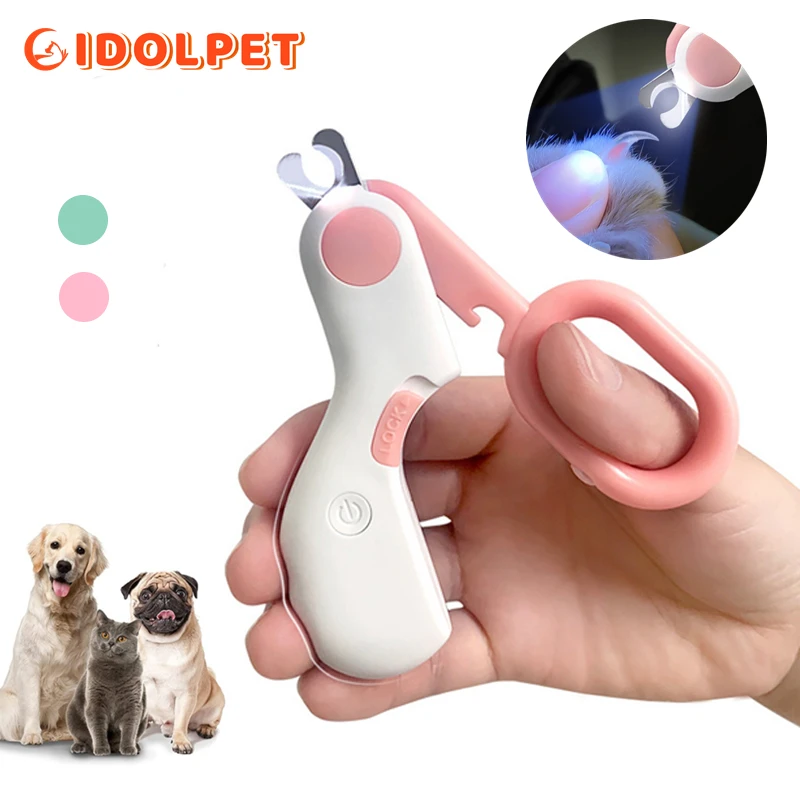 Professional Pet Nail Clipper with LED Light can illuminate the bleeding line Pet Claw Scissors Avoid Over Cutting for Dogs Cats