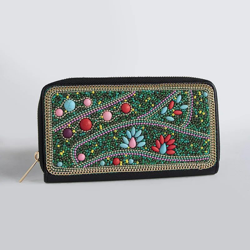Floral Geometric Print Bohemian Handmade Retro Ethnic Style Women's Crossbody Bag  Exquisite Decorative Pouch